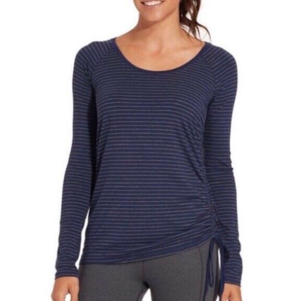 CALIA Side Tie Long Sleeve Shirt‎ Blue Size Small